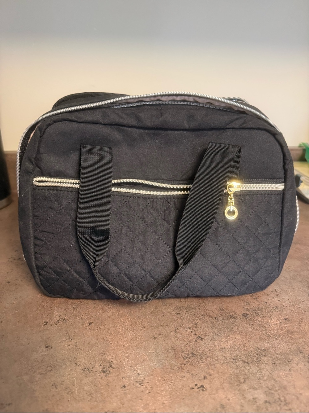 Breast Pump Storage Bag with Gold Zipper